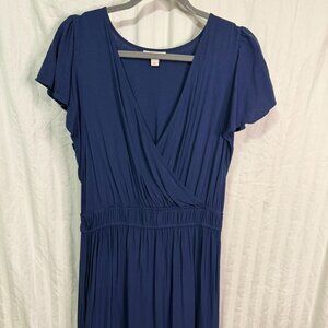 Knox Rose Tiered Prairie Maxi Dress – Cross Front, Flutter Sleeve, Size large